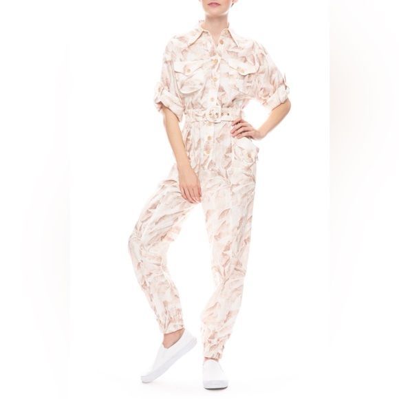 ZIMMERMANN Palm print linen jumpsuit 6/M - Picture 2 of 10